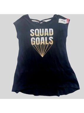 Epic Threads Girls Short Sleeve 'Squad Goals' Shirt-Black-Size XL-NWT